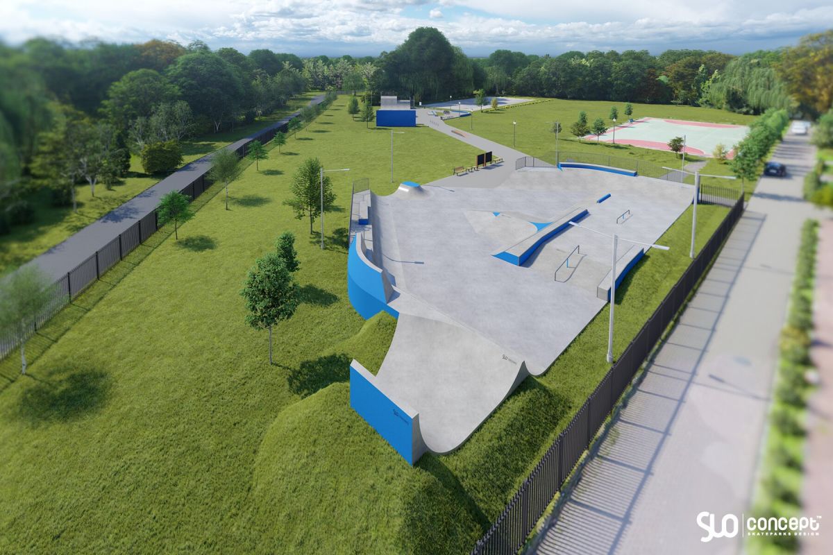 Projet de skatepark et de pumptrack en béton - Skawina