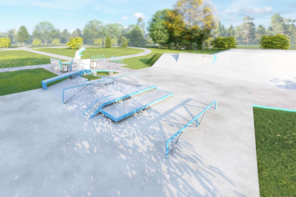 Projekt skateparku betonowego - Skatepark Knurów