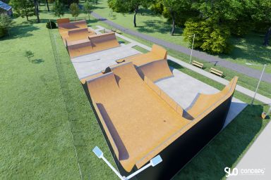 Projekt skateparku drewnianego modułowego - Wieprz-Frydrychowice