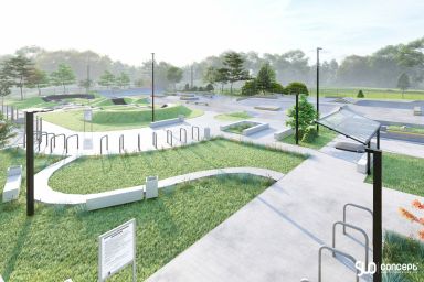 Entwurf eines Skateparks und einer Pumptrack-Anlage aus Beton - Zgorzelec