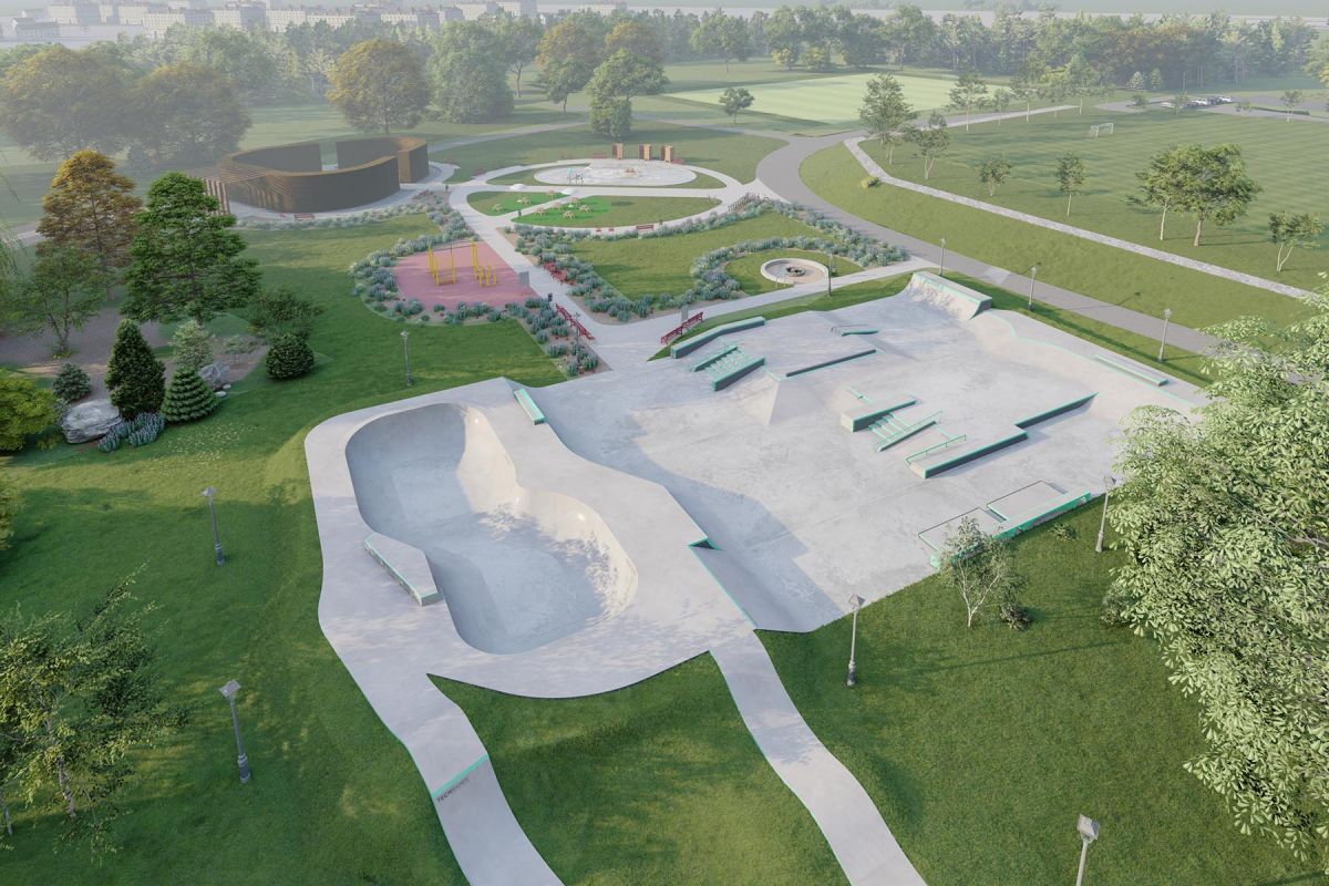 Entwurf eines Skateparks aus Beton – Wojkowice