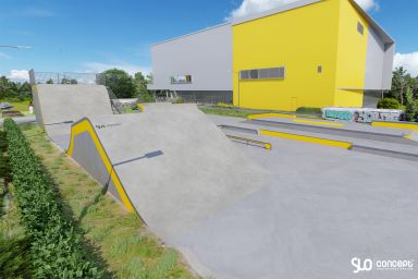 Projekt eines Skateparks aus Beton - Tarnowskie Góry