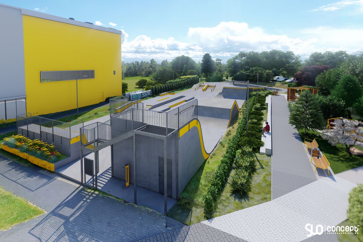 Projekt eines Skateparks aus Beton - Tarnowskie Góry