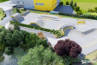 Projekt eines Skateparks aus Beton - Tarnowskie Góry