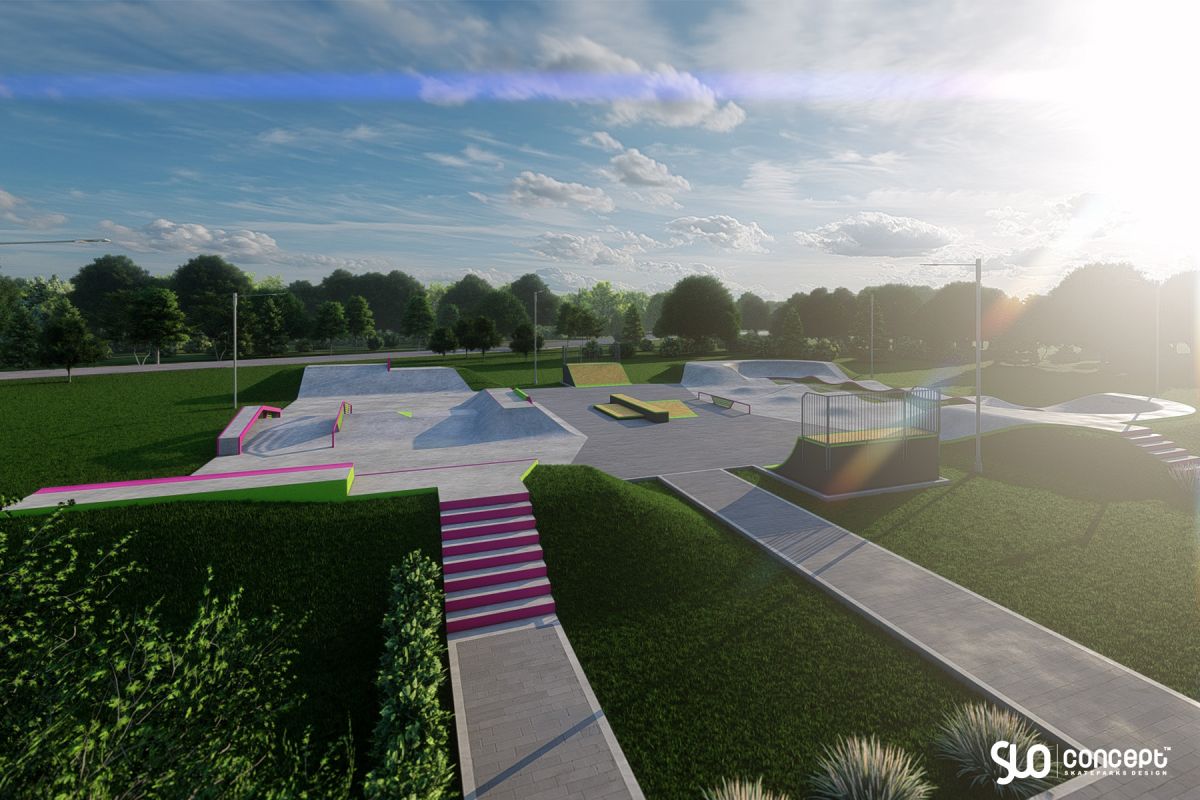 Prosjekt for skatepark og pumptrack i betong - Tęgoborze