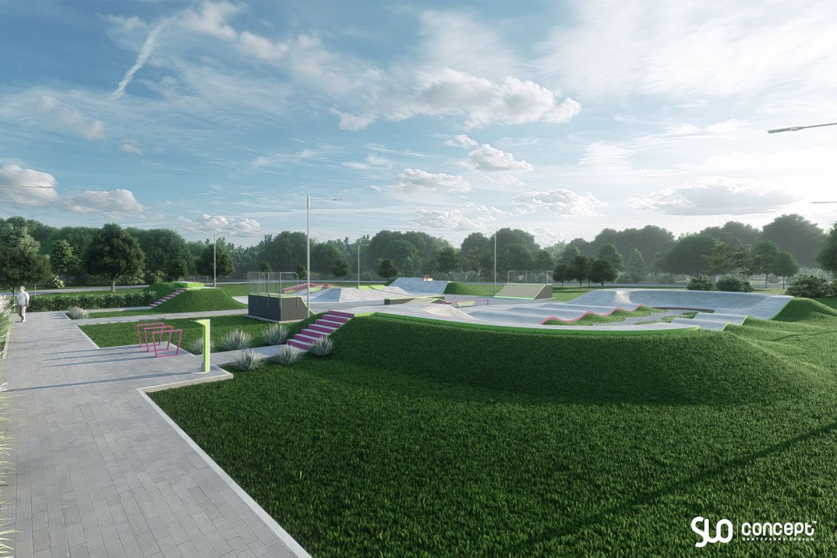 Projekt für Skatepark und Pumptrack aus Beton - Tęgoborze