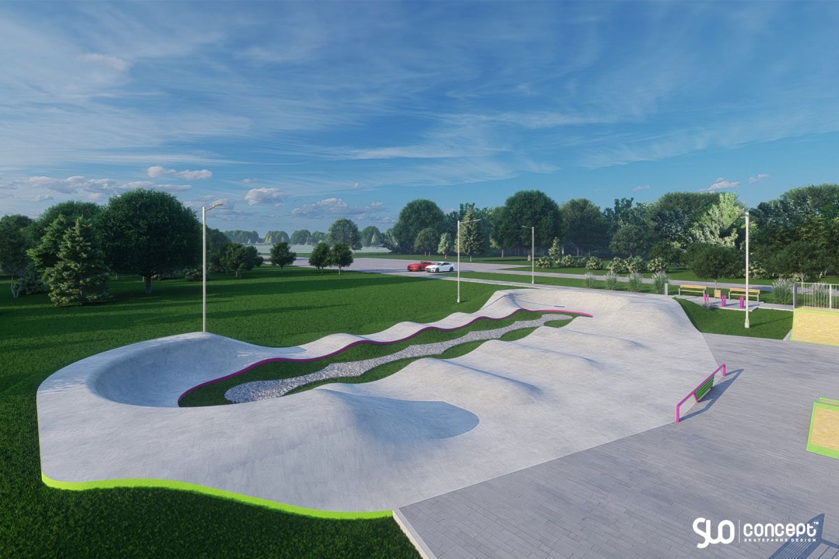 Projet de skatepark et de piste de pompage en béton - Tęgoborze