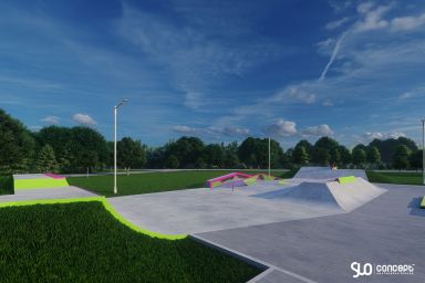 Projet de skatepark et de piste de pompage en béton - Tęgoborze