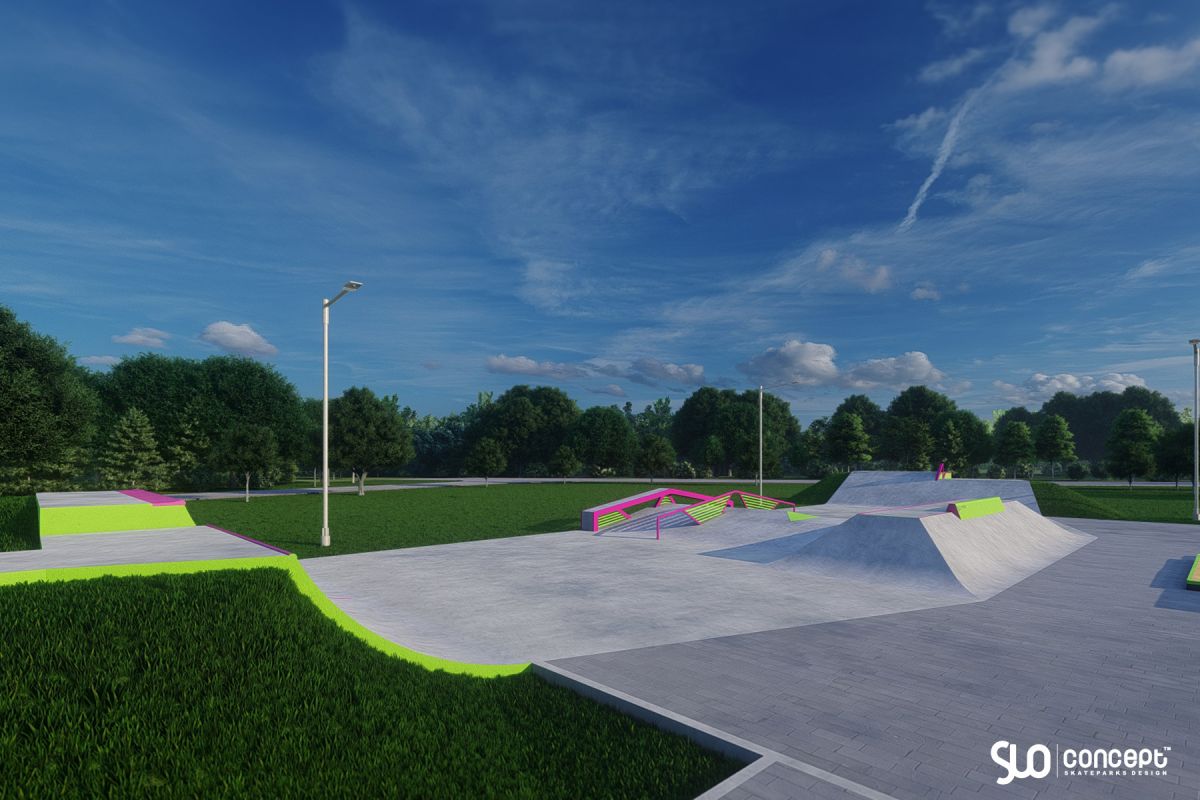 Projekt für Skatepark und Pumptrack aus Beton - Tęgoborze