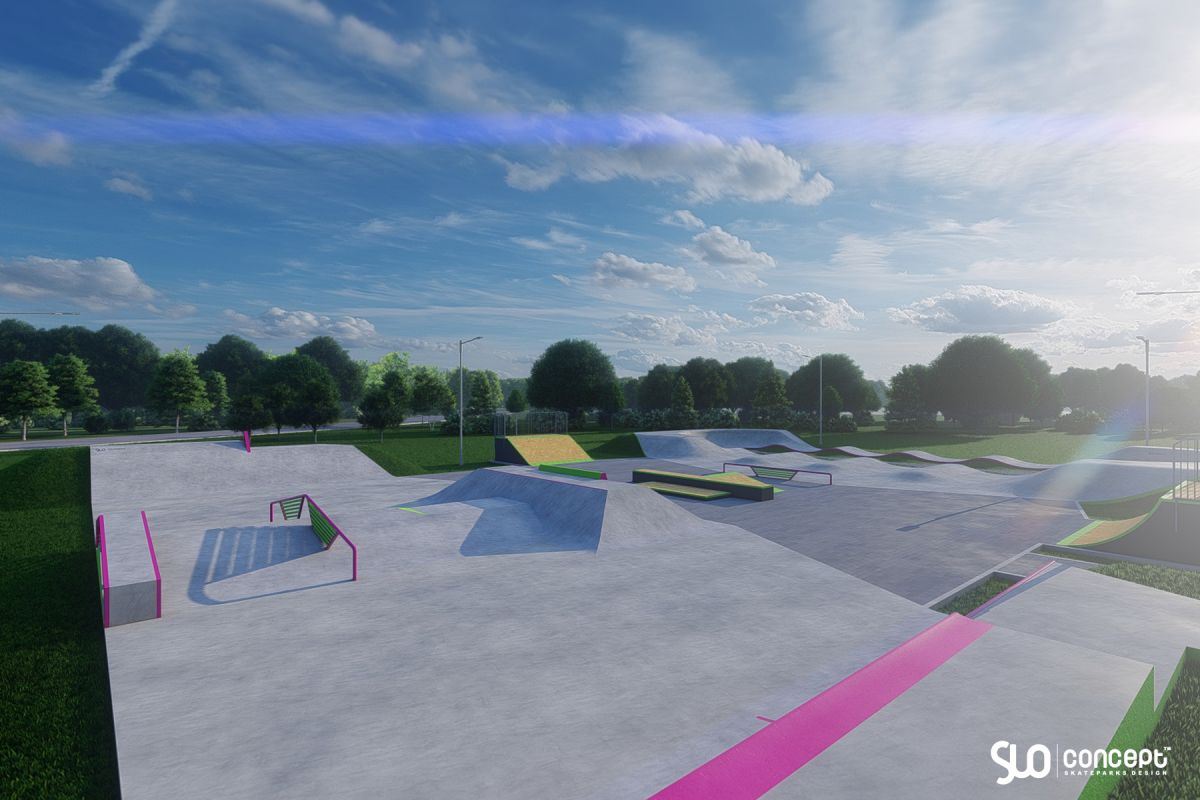 Projekt für Skatepark und Pumptrack aus Beton - Tęgoborze