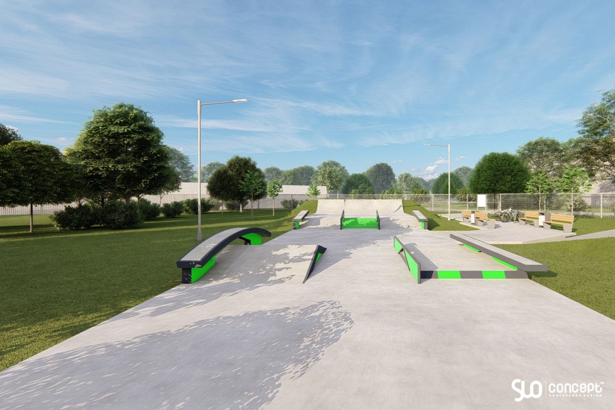 Design av skatepark og pumptrack i betong - Wierzchowo