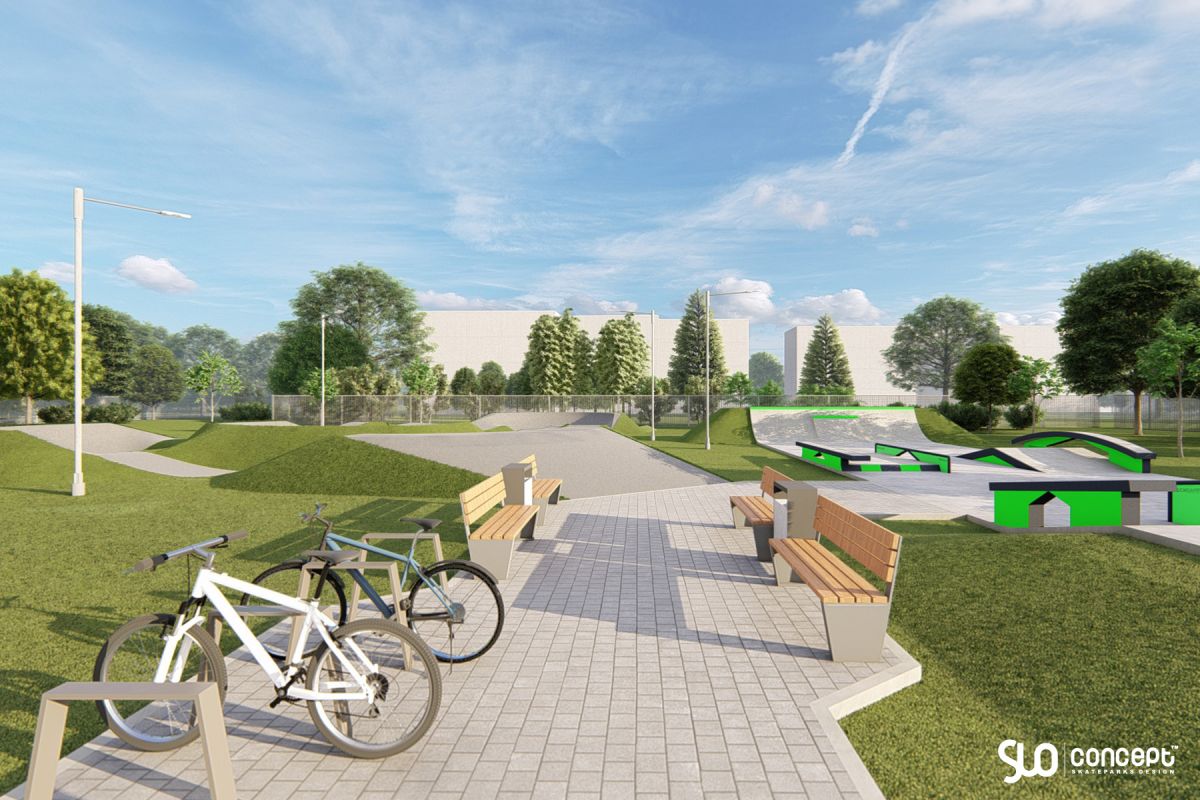 Conception d'un skatepark et d'une piste de pompage en béton - Wierzchowo