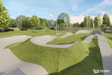 Entwurf eines Skateparks und einer Pumptrack-Anlage aus Beton - Wierzchowo