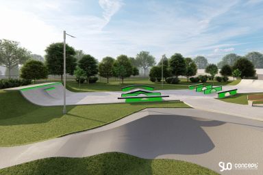 Conception d'un skatepark et d'une piste de pompage en béton - Wierzchowo