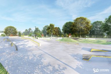 Conception d'un skatepark et d'une piste de pompage en béton - Zgorzelec
