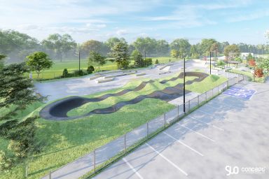 Entwurf eines Skateparks und einer Pumptrack-Anlage aus Beton - Zgorzelec