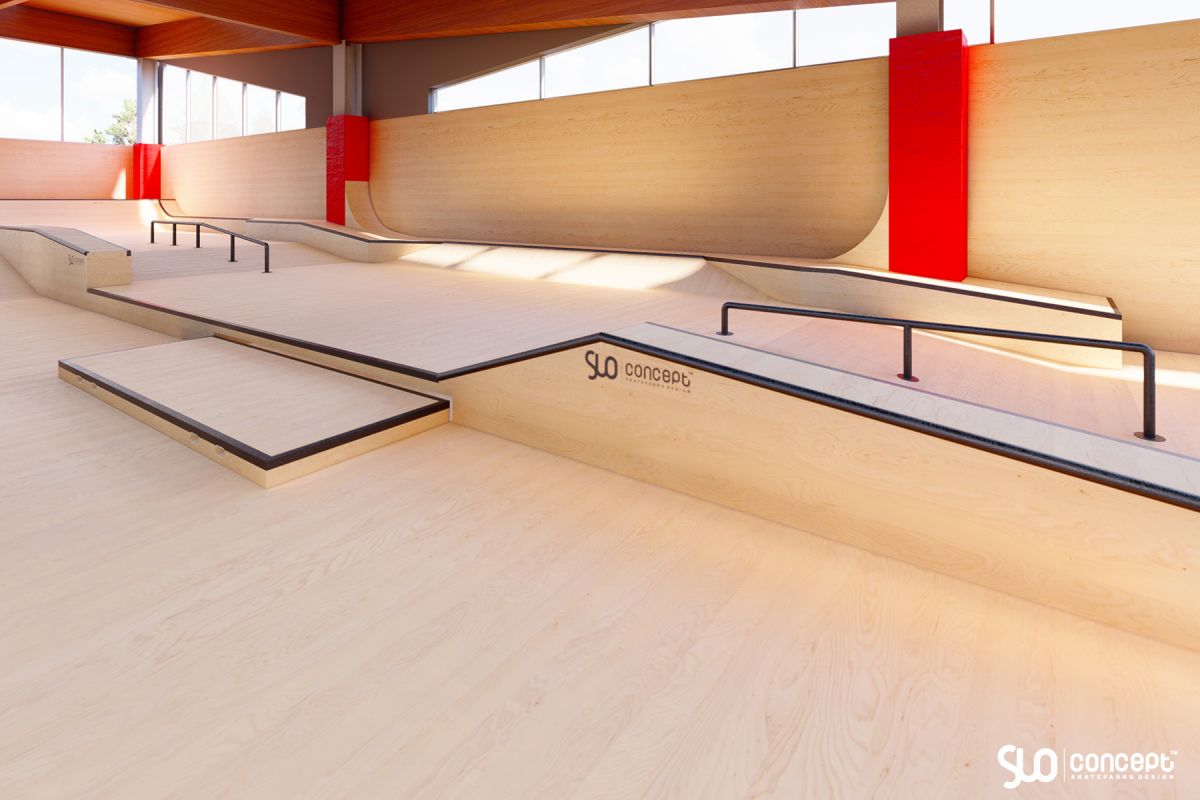 Projet de skatepark modulaire intérieur - Zory